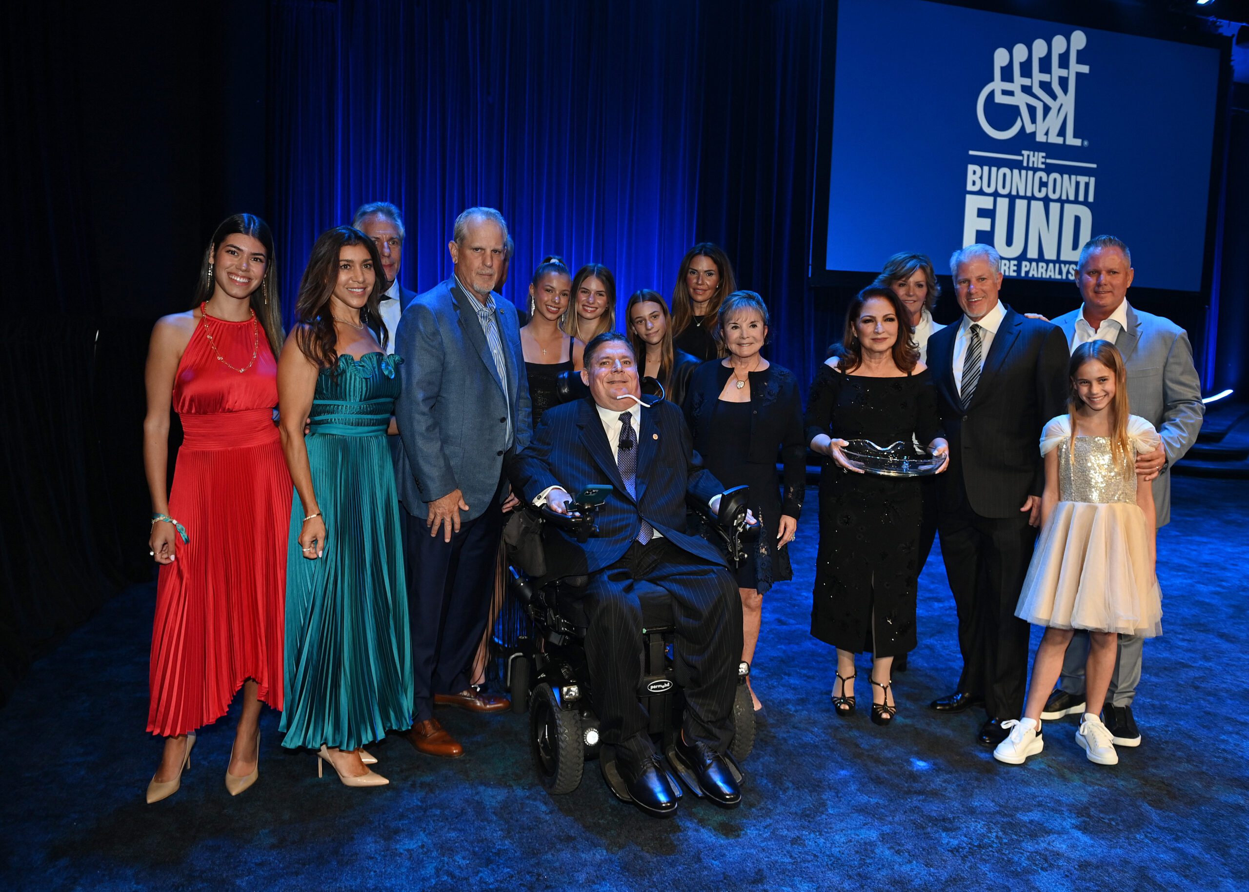 The DiMare Family with Marc Buoniconti and Gloria Estefan (Photo by Bryan Bedder/Getty Images for The Buoniconti Fund To Cure Paralysis)