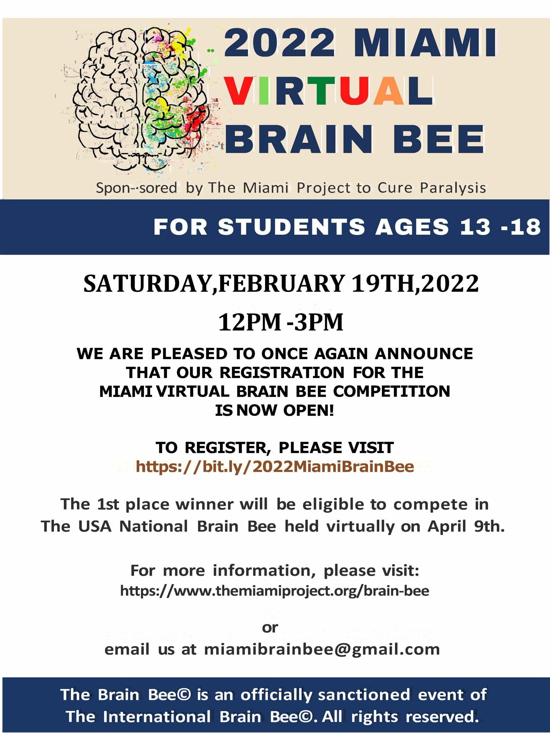 2022 Miami Virtual Brain Bee