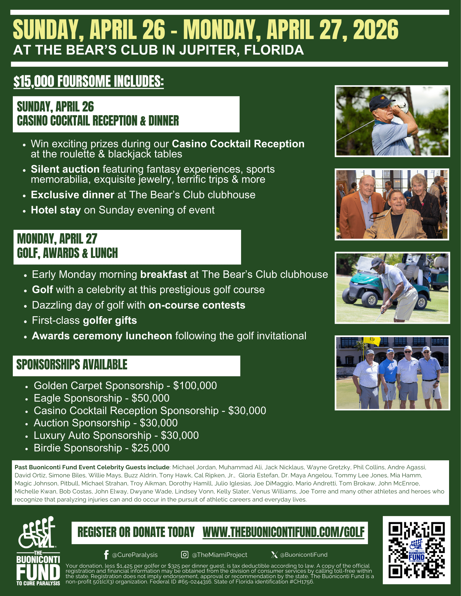 24th Annual Buoniconti Fund Celebrity Golf Invitational at The Bear's Club