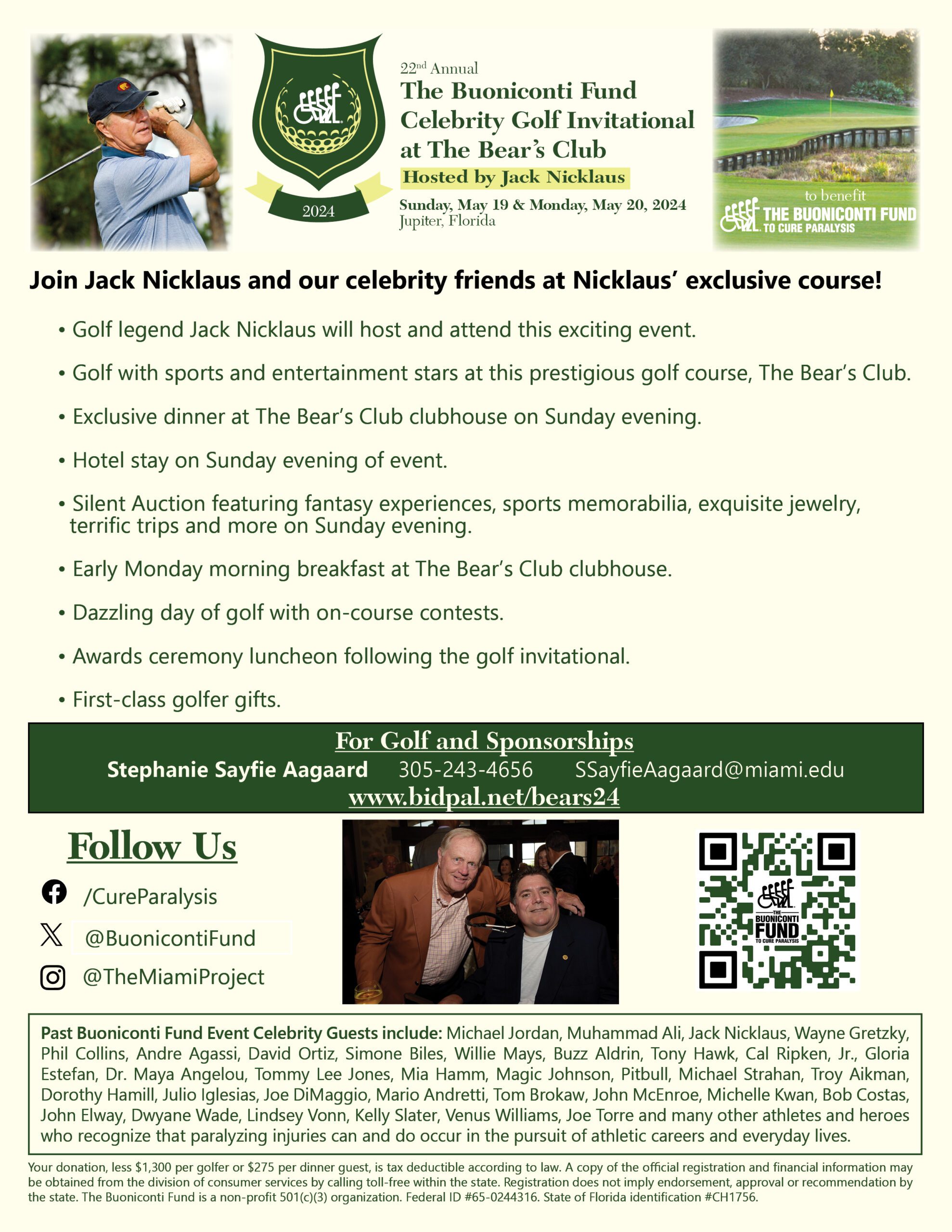 22nd Annual Celebrity Golf Invitational at The Bear's Club hosted by Jack Nicklaus