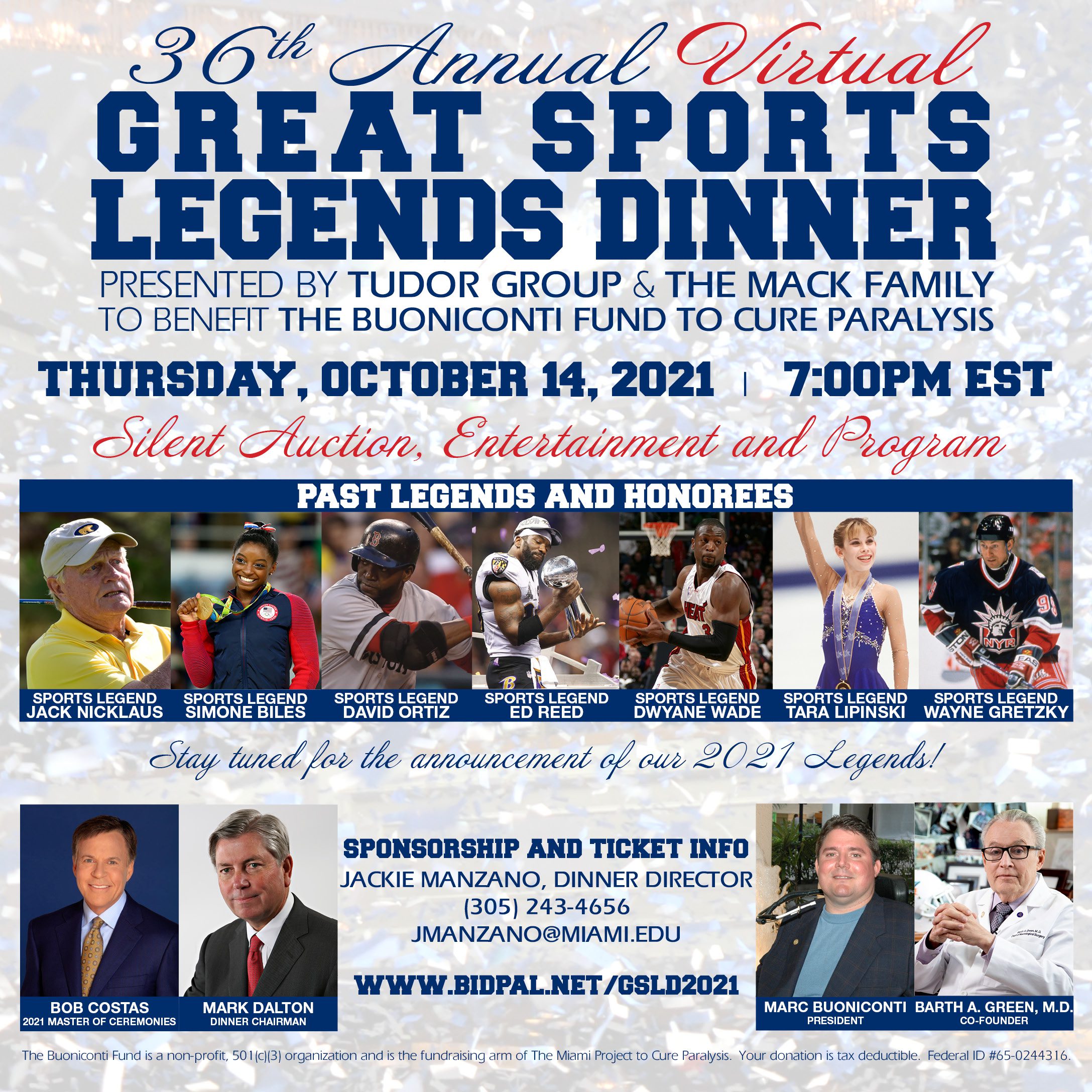 36th Annual Great Sports Legends Dinner presented by Tudor Group & The Mack Family