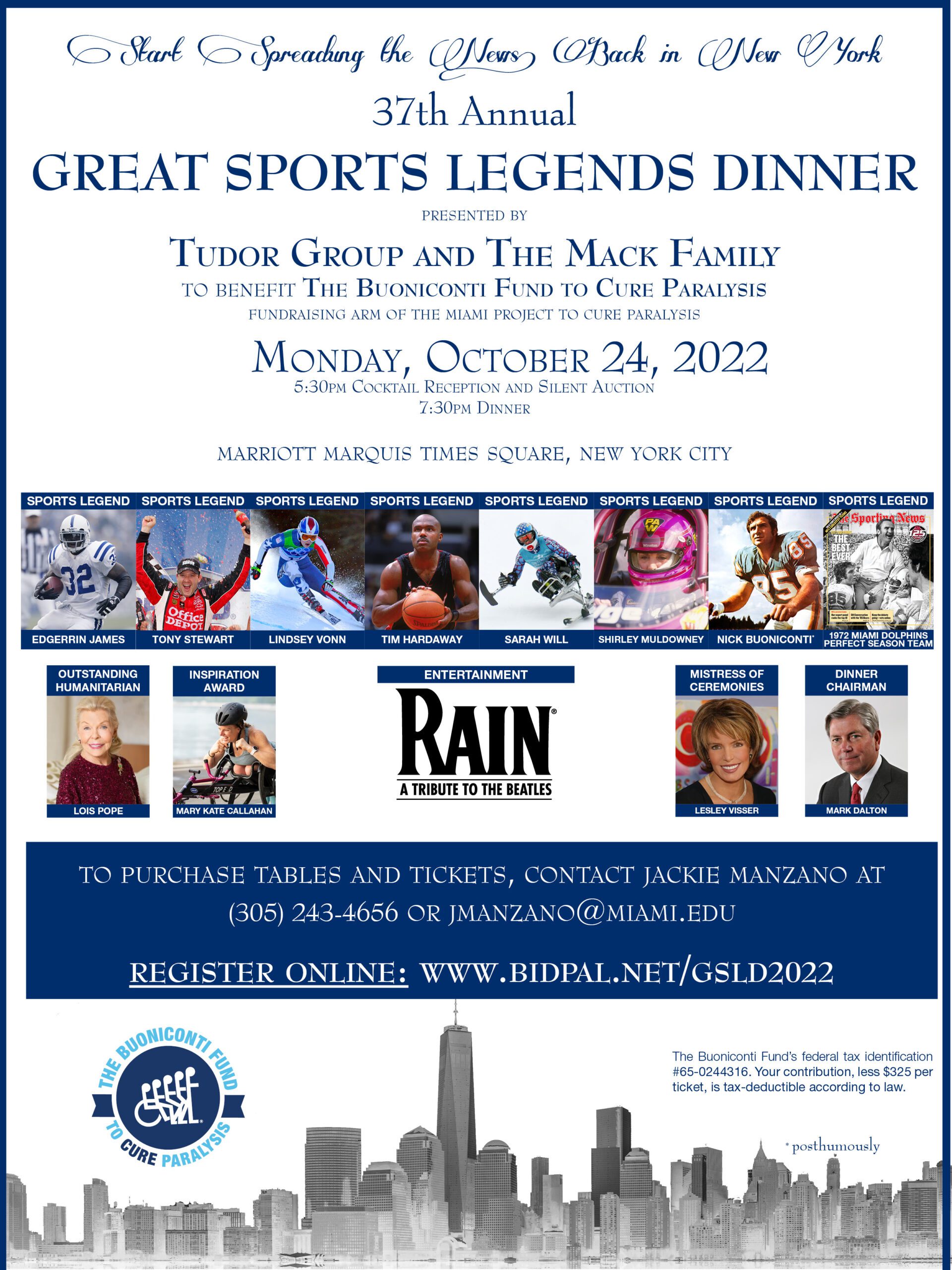 37th Annual Great Sports Legends Dinner