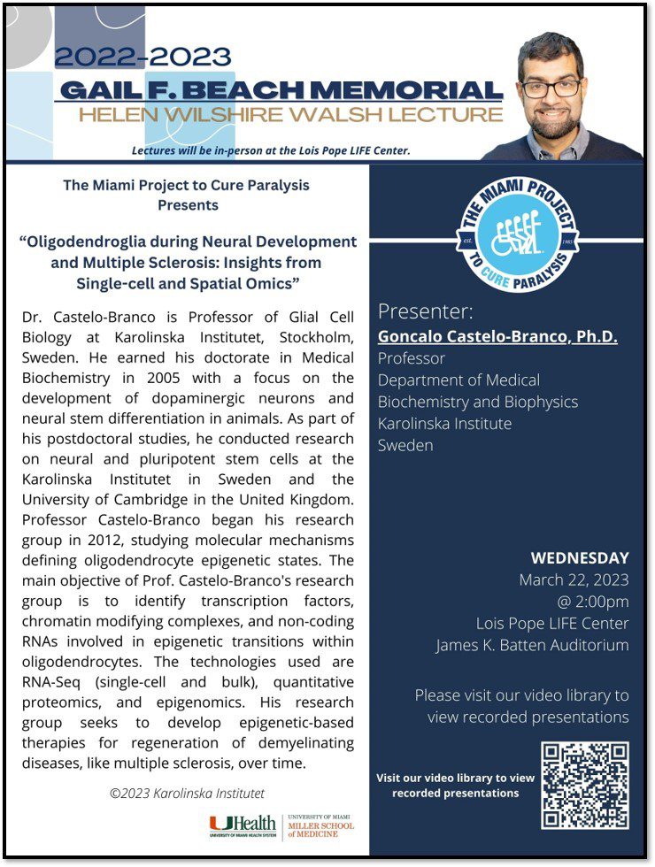 Gail F. Beach Memorial- Annual Helen Wilshire Walsh Lecture Welcomes Dr. Goncalo Castelo-Branco