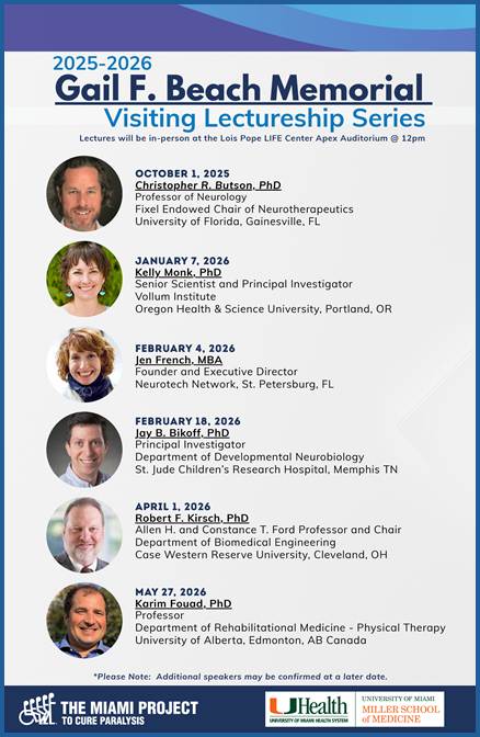 2025-2026 Gail F. Beach Memorial Visiting Lectureship Series Calendar