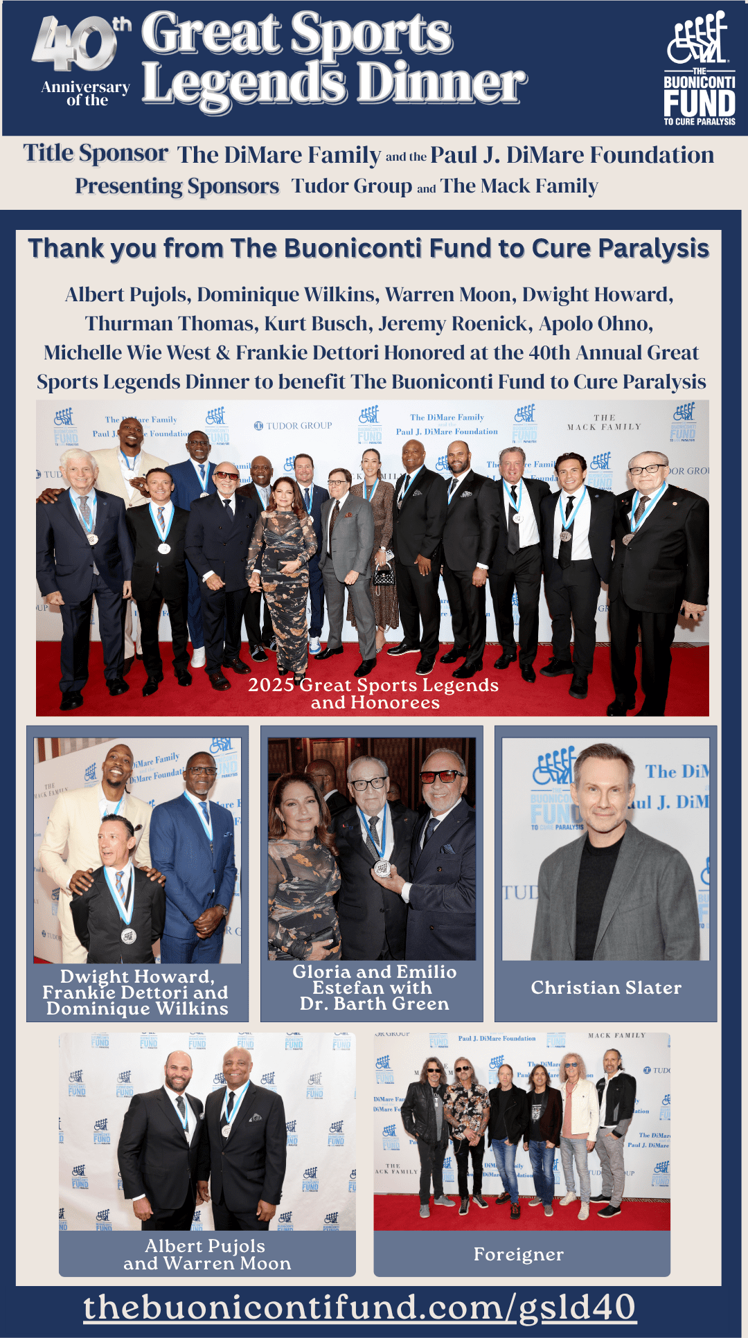 40th Anniversary of the Great Sports Legends Dinner