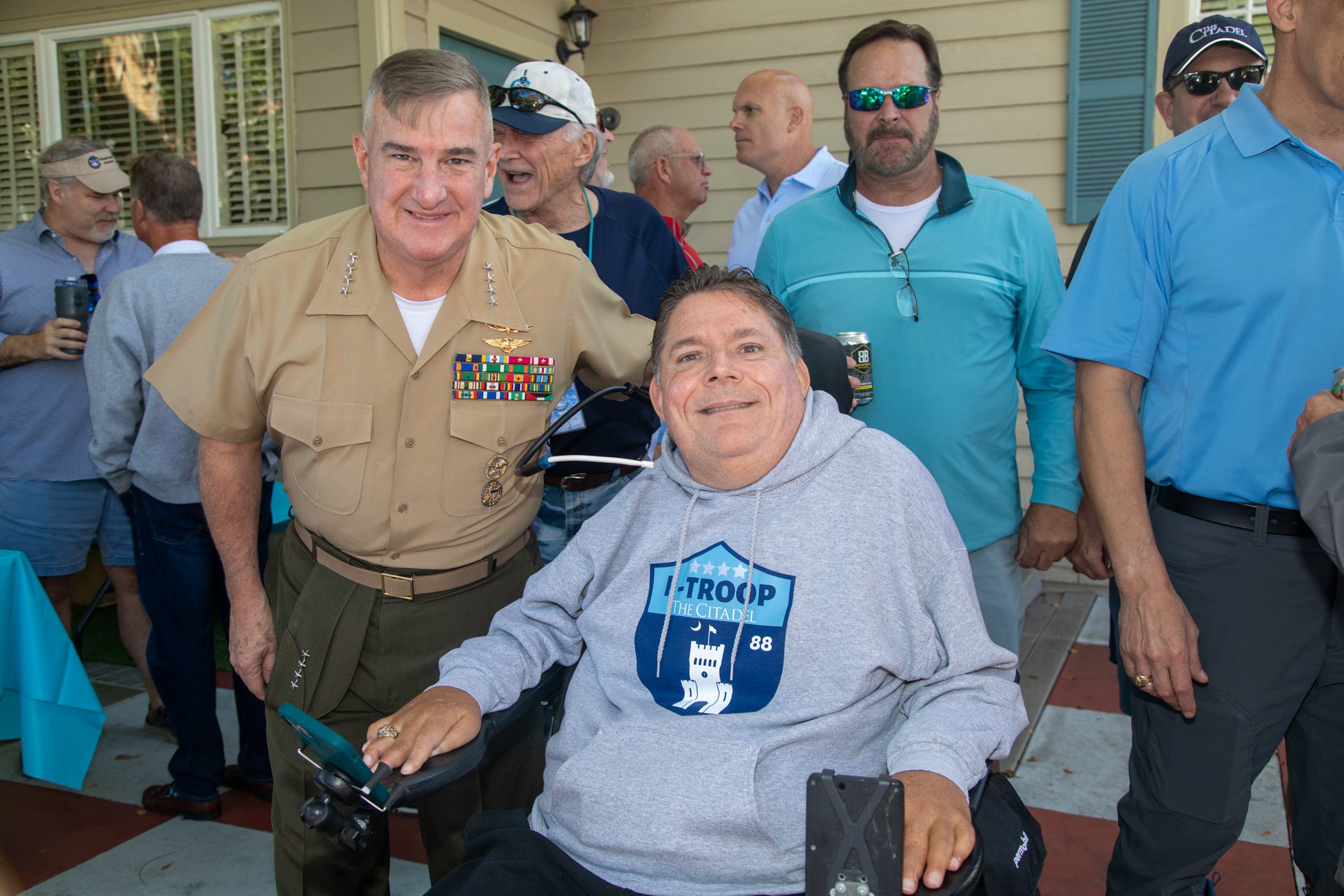 Marc Buoniconti with General Glenn Walters, President of The Citadel