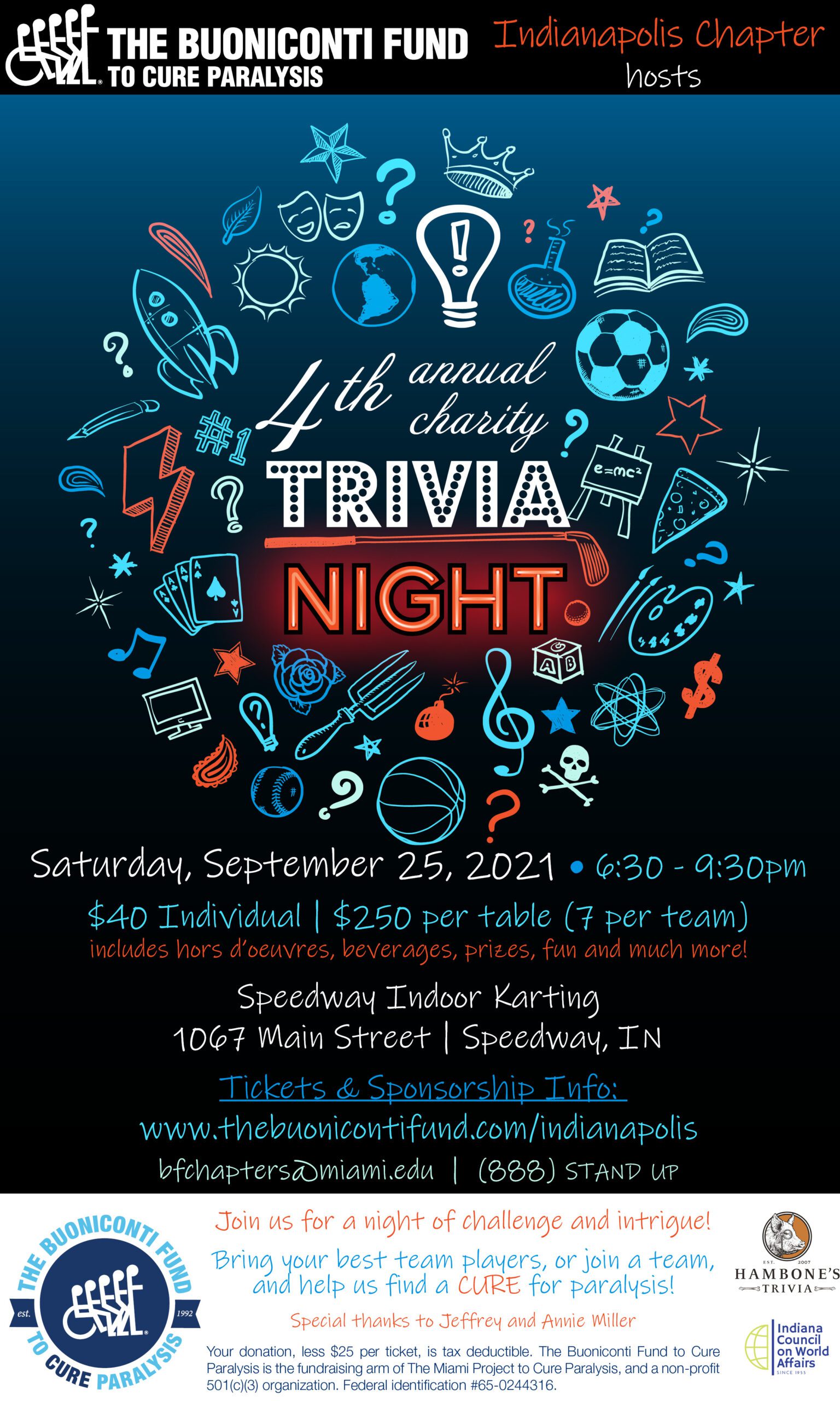 4th Annual Indianapolis Chapter Charity Trivia Night