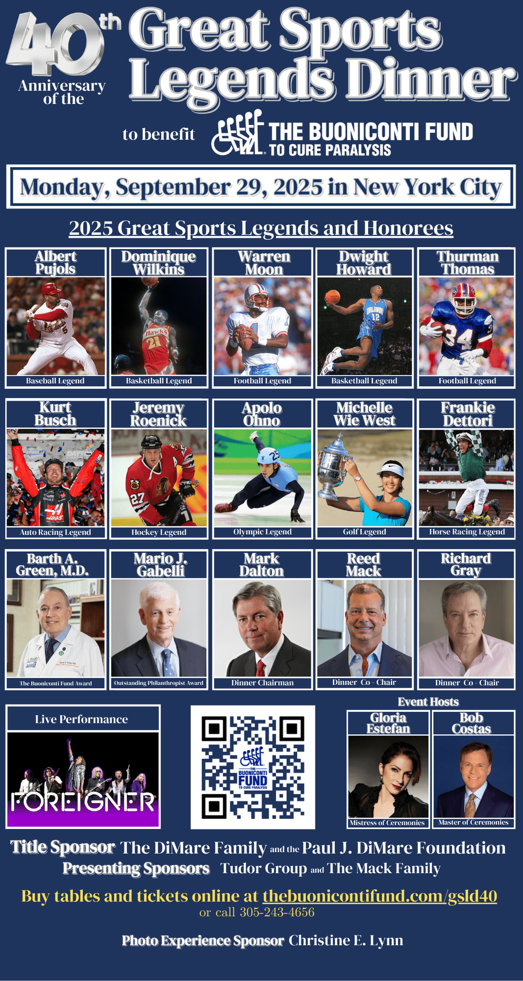 40th Anniversary of the Great Sports Legends Dinner