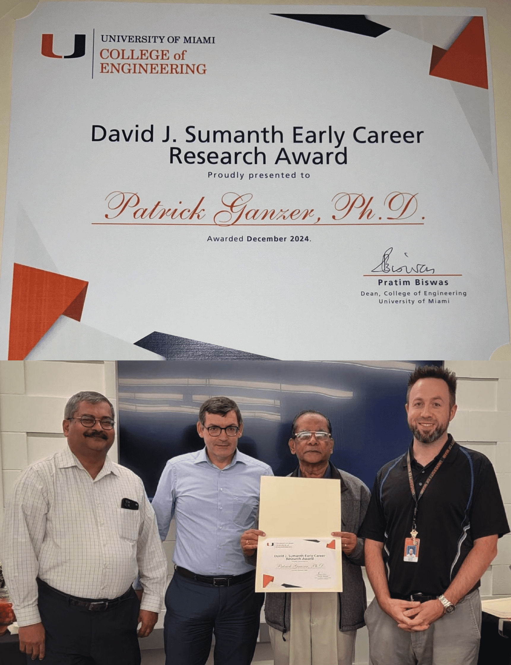 David J. Sumanth Early Career Research Award (UM CoE)