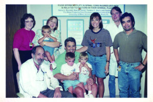 The Miami Project Fertility team with the Lucchesi triplets in 1996